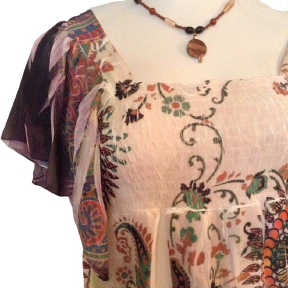 UNITY WEAR Boho Babydoll Sublimation Top Medium - Picture 2 of 4